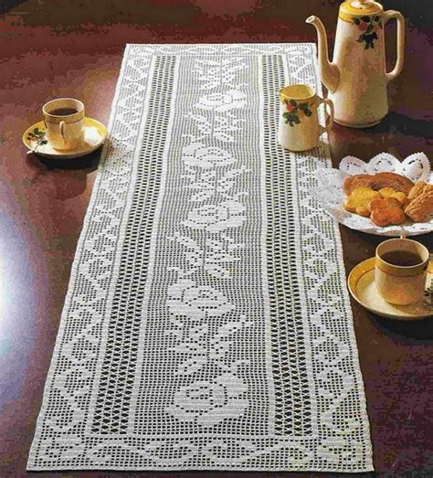 filet crochet table runner|printable crochet table runner patterns.